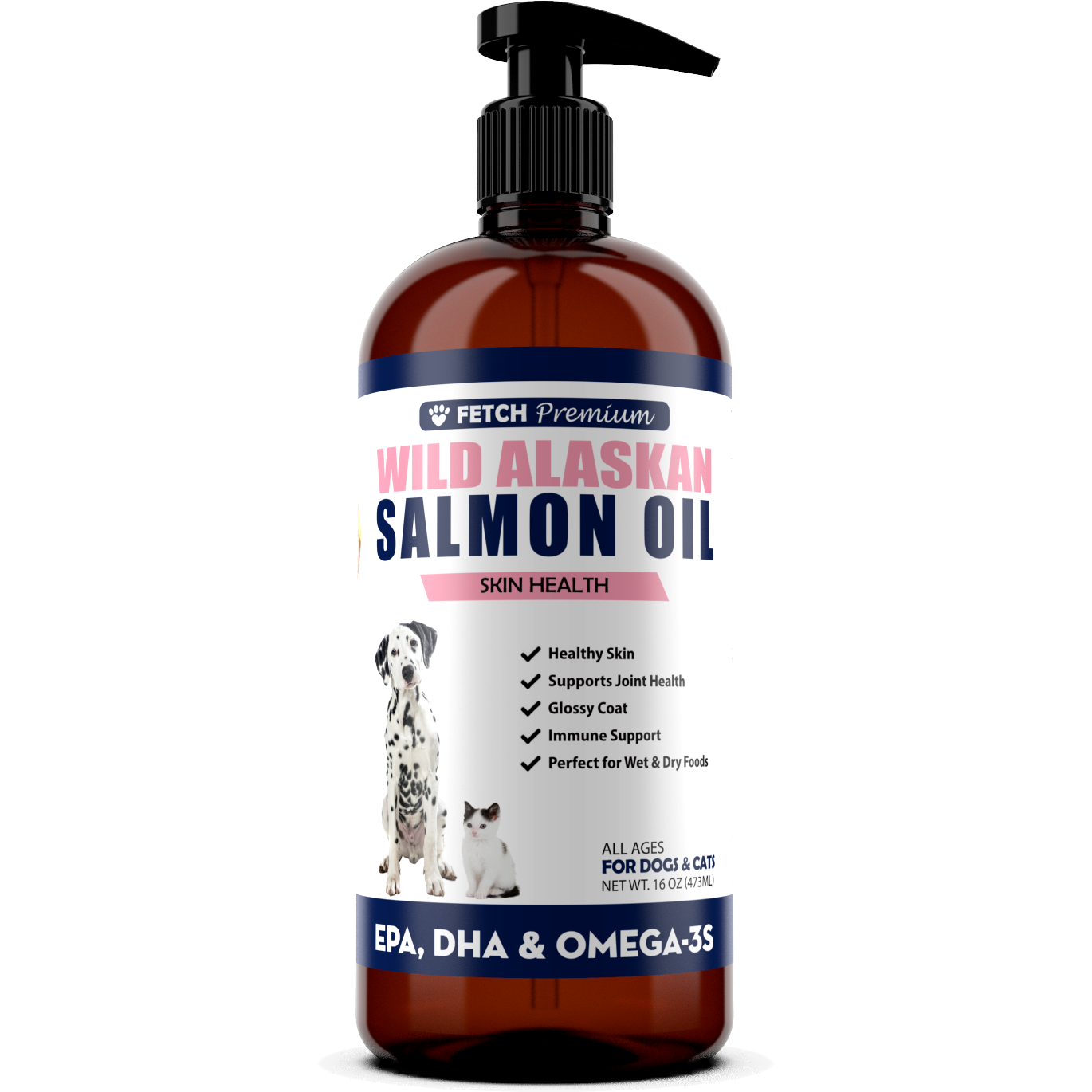 Brilliant Salmon Oil for Dogs (40oz) | Omega 3 Fish Oil Liquid Supplement  with DHA, EPA Fatty Acids | Supports Skin and Coat, Immune System & Joint