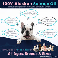 Pure Wild Alaskan Salmon Oil *Skin & Coat* for Dogs & Cats <br>Reduce Shedding & Itching - Joints, Brain & Heart Health