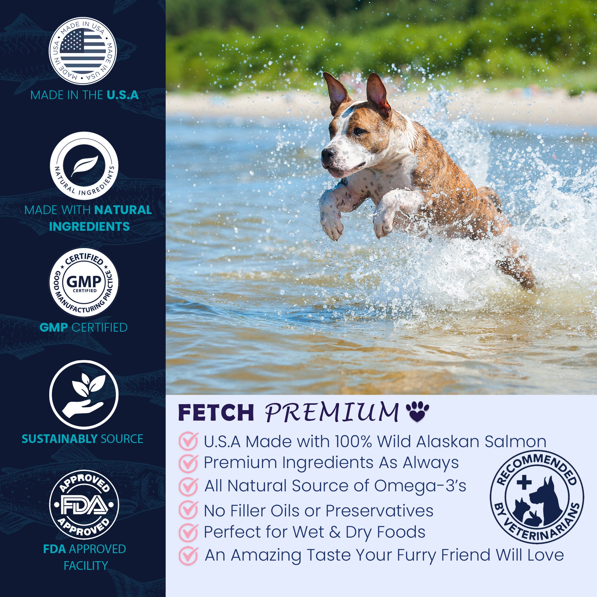  Vets Preferred Wild Alaskan Salmon Oil for Dogs – Skin and  Coat - Premium Omega 3 Fish Oil for Healthy Dog Coat – Immune Support and  Heart Health – All